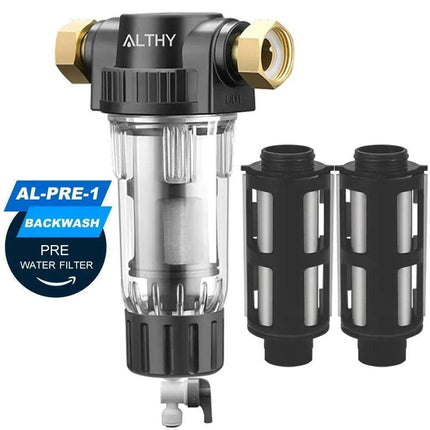 Whole House Water Filtration System with Stainless Steel Mesh - Low Maintenance Solution by ALTHY AL-PRE1..