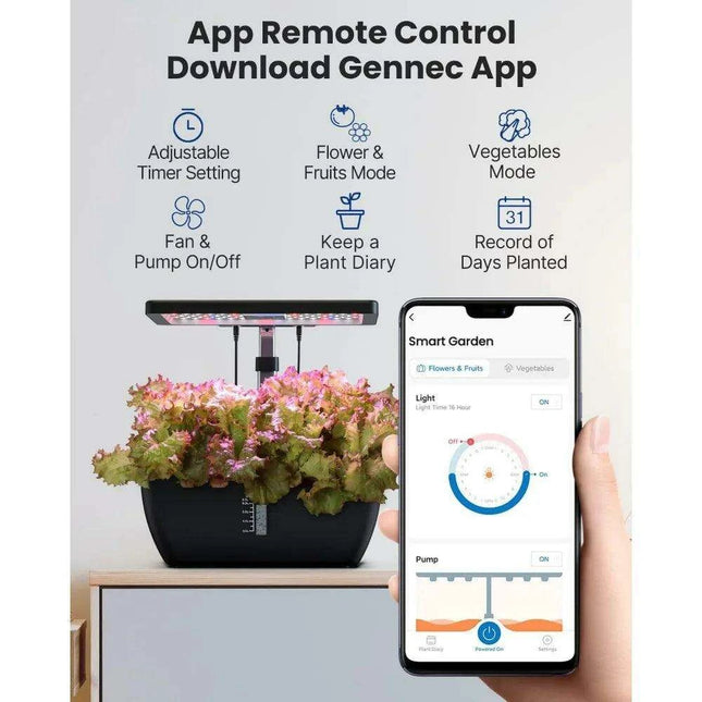WiFi-Enabled Smart Hydroponic Growing System with Enhanced Water Capacity and App Control