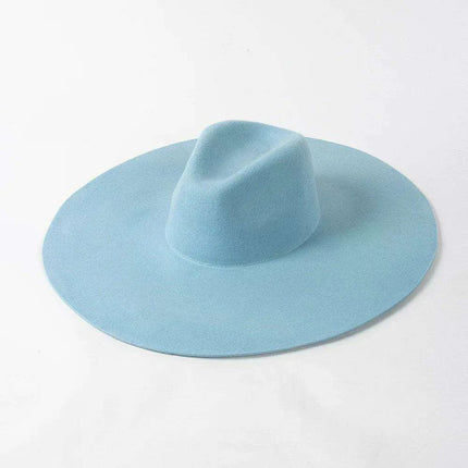 Wide Brim Wool Felt Fedora Hat for Men and Women - Très Elite
