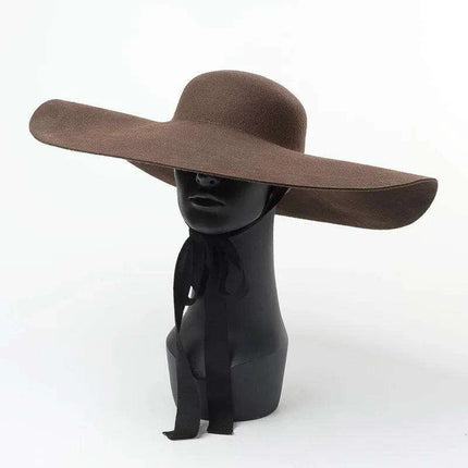 Wide Brim Wool Felt Fedora Hat for Men and Women - Très Elite