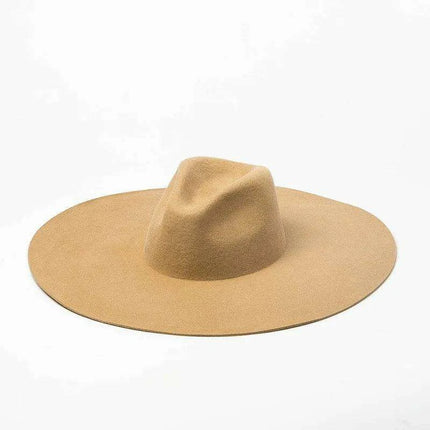 Wide Brim Wool Felt Fedora Hat for Men and Women - Très Elite