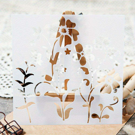 Wildflower Serenity Stencil - Creamy White for Inspiring Home Decor Creations