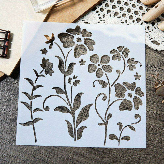 Wildflower Serenity Stencil - Creamy White for Inspiring Home Decor Creations