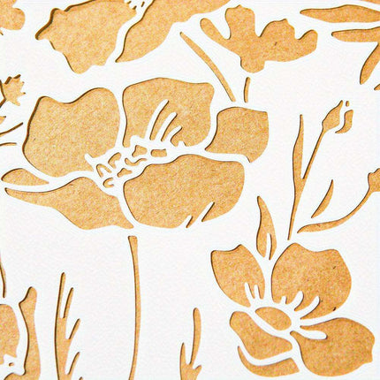 Wildflower Serenity Stencil - Creamy White for Inspiring Home Decor Creations