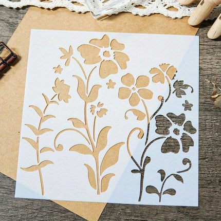 Wildflower Serenity Stencil - Creamy White for Inspiring Home Decor Creations