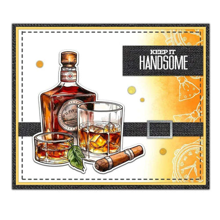 Wine & Literature Themed Crafting Die and Stamp Set for Creative DIY Projects - Très Elite