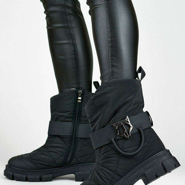 Winter Chic: Sophisticated Black Snow Boots for Cold Weather Style