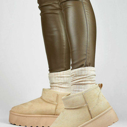 Winter Chic Suede Fur-Lined Snow Boots - Très Elite