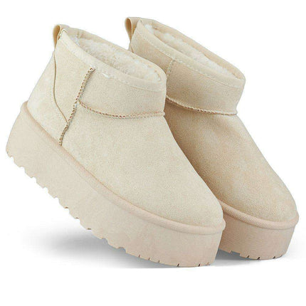 Winter Chic Suede Fur-Lined Snow Boots - Très Elite