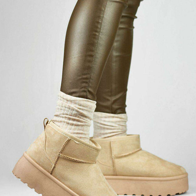 Winter Chic Suede Fur-Lined Snow Boots