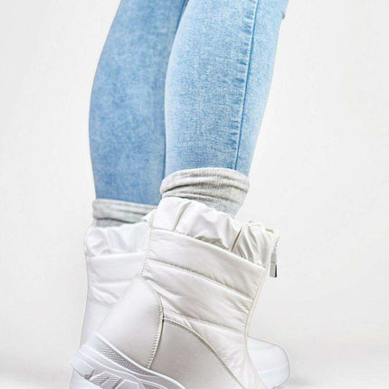 Winter Chic Women's Zip-Up Snow Boots with Fur Lining and Platform Sole - Très Elite