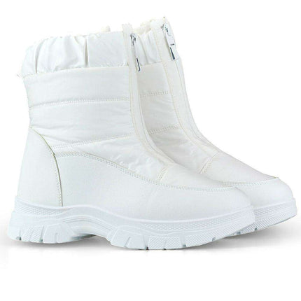 Winter Chic Women's Zip-Up Snow Boots with Fur Lining and Platform Sole - Très Elite