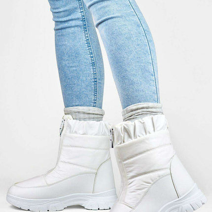Winter Chic Women's Zip-Up Snow Boots with Fur Lining and Platform Sole - Très Elite