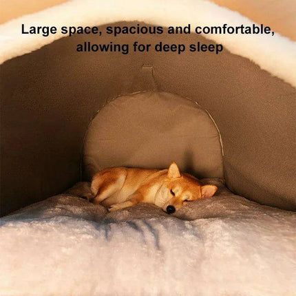 Winter Cozy Cave Bed for Pets - Snuggle Spot for Cats and Dogs - Très Elite