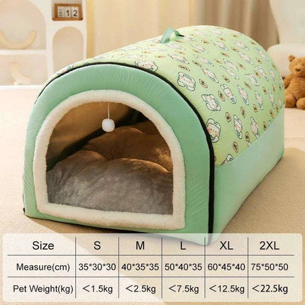 Winter Cozy Cave Bed for Pets - Snuggle Spot for Cats and Dogs - Très Elite