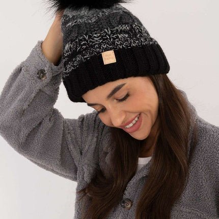 Winter Plaid Beanie With Pom Pom And Fleece Lining - Très Elite