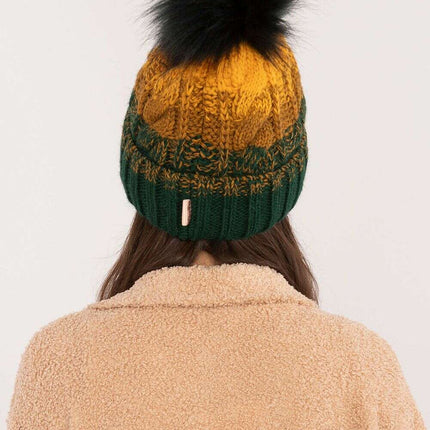 Winter Plaid Beanie With Pom Pom And Fleece Lining - Très Elite