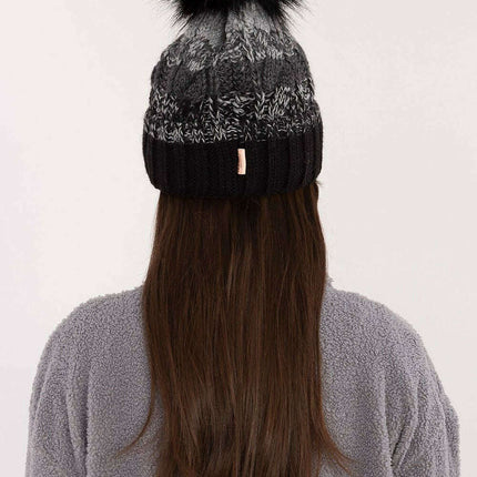Winter Plaid Beanie With Pom Pom And Fleece Lining - Très Elite