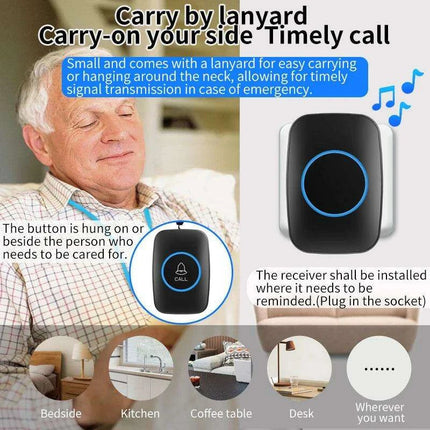Wireless Emergency Alert System for Seniors with Enhanced Dual Notification and Long-Range Capability - Très Elite