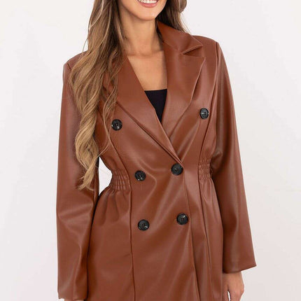 Women Eco Leather Jacket Model 203937 Modern Classic - Très Elite