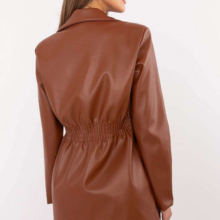 Women Eco Leather Jacket Model 203937 Modern Classic - Très Elite