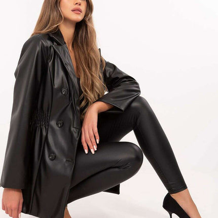 Women Eco Leather Jacket Model 203937 Modern Classic - Très Elite