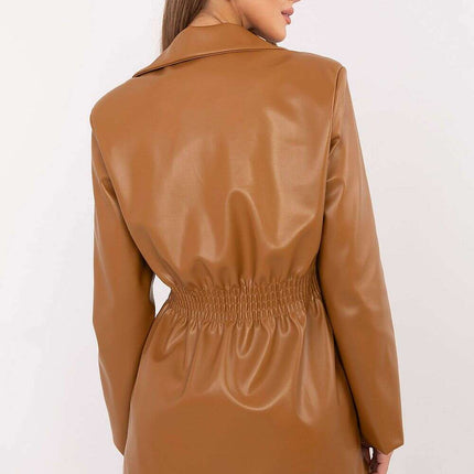 Women Eco Leather Jacket Model 203937 Modern Classic - Très Elite