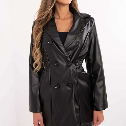 Women Eco Leather Jacket Model 203937 Modern Classic - Très Elite