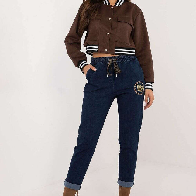 Women Jeans Model 201874 Navy Denim Pants Comfortable