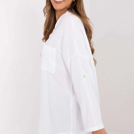 Women Long Sleeve Shirt Model 210007 100 Percent Cotton - Très Elite