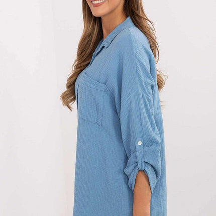 Women Long Sleeve Shirt Model 210007 100 Percent Cotton - Très Elite