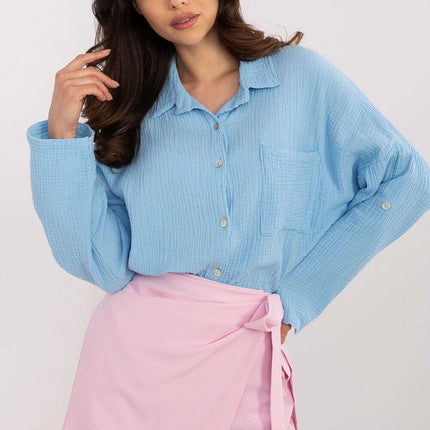 Women Long Sleeve Shirt Model 210007 100 Percent Cotton - Très Elite