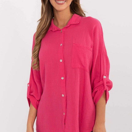 Women Long Sleeve Shirt Model 210007 100 Percent Cotton - Très Elite