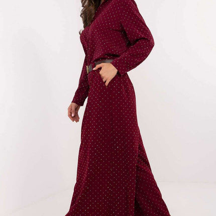 Women Palazzo Pants 203852 Red Polyester Viscose Trousers - Très Elite