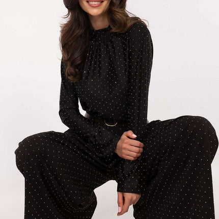Women Palazzo Pants 203852 Red Polyester Viscose Trousers - Très Elite