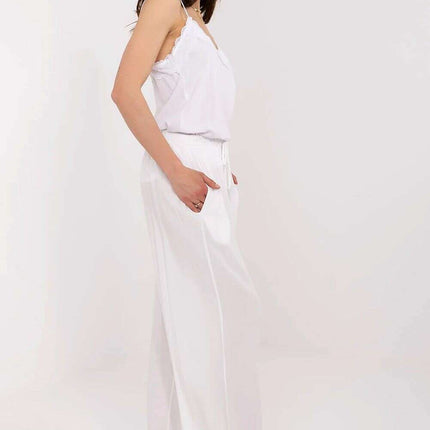 Women Palazzo Pants Model 212281 High Waisted Tie Belt - Très Elite
