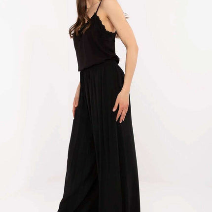 Women Palazzo Pants Model 212281 High Waisted Tie Belt - Très Elite
