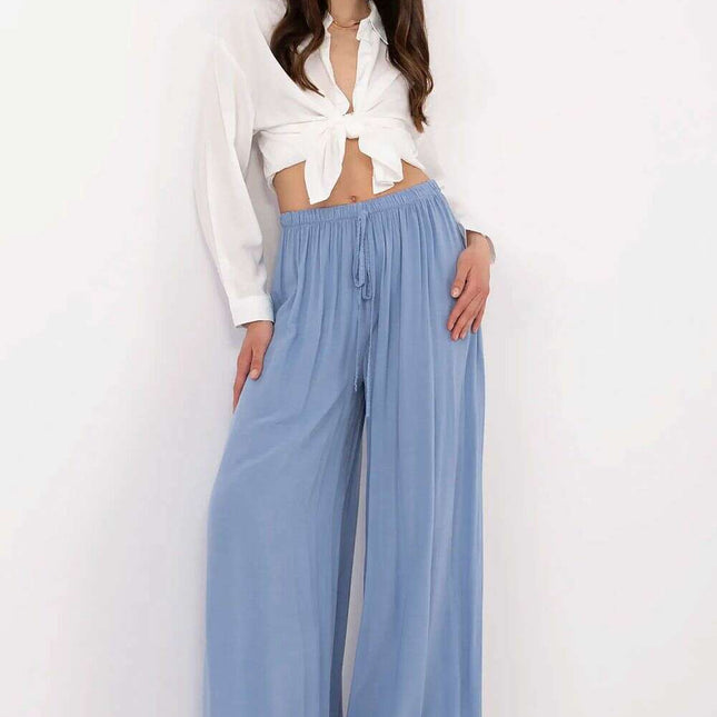 Women Palazzo Pants Model 212281 High Waisted Tie Belt