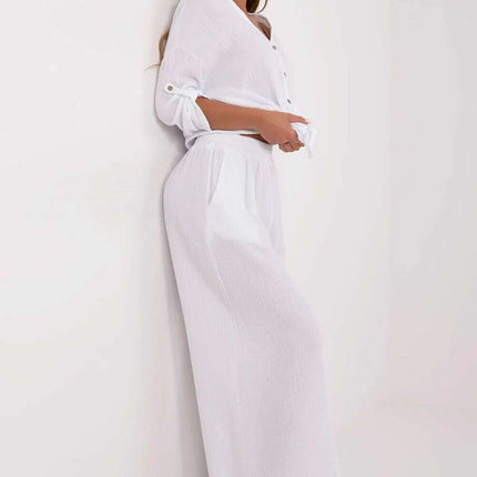 Women Palazzo Trousers 211270 Breathable Cotton in Pink - Très Elite