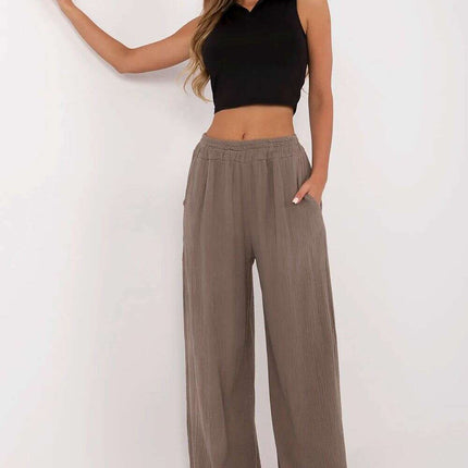 Women Palazzo Trousers 211270 Breathable Cotton in Pink - Très Elite
