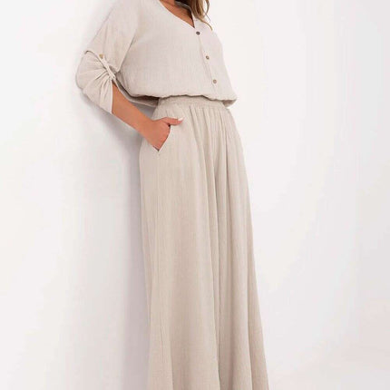 Women Palazzo Trousers 211270 Breathable Cotton in Pink - Très Elite