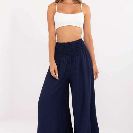 Women Palazzo Trousers Model 215786 Navy Blue Wide Leg - Très Elite