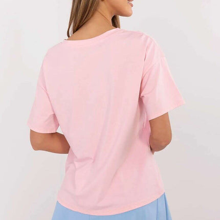 Women Pink Cotton T Shirt 213259 Elastane Comfort Soft - Très Elite