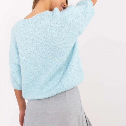 Women Short Sleeve Sweater Model 206714 Beige Wool Blend - Très Elite