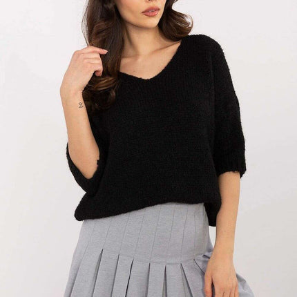 Women Short Sleeve Sweater Model 206714 Beige Wool Blend - Très Elite
