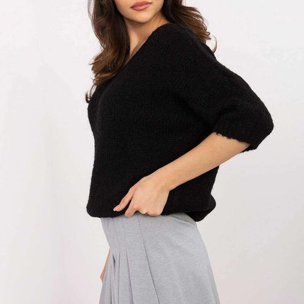 Women Short Sleeve Sweater Model 206714 Beige Wool Blend - Très Elite