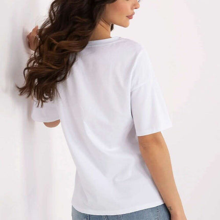 Women T Shirt 213263 Premium Cotton Elastane Blend White - Très Elite