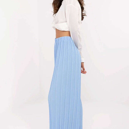 Women Trousers 213274 Blue High Waisted Structured Fabric - Très Elite