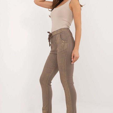 Women Trousers Model 201865 Beige Viscose Blend Fabric - Très Elite