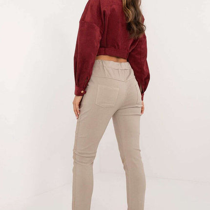 Women Trousers Model 201865 Beige Viscose Blend Fabric - Très Elite